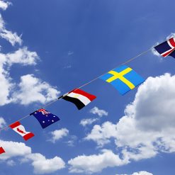 Flaggspel med nationsflaggor för dekoration och event